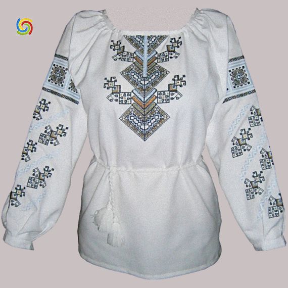 Рубашка Украинская вышиванка 570 цвет белый размер XХL/3XL