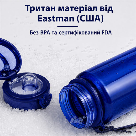 Бутылка KANGZYUAN 500 мл - Синяя Tritan BPA-free, ударопрочная, спортивная с герметичной крышкой | Зображення 5