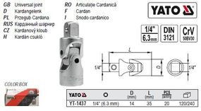 Карданный шарнир YATO Польша M=1/4"(6,3) L=35 мм YT-1437
