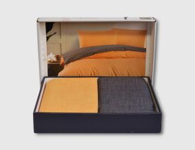 Комплект постельного белья Bella Home Ranforse 200×220 см Yellow-Antrasit