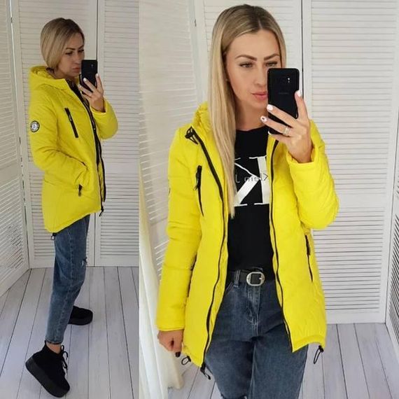 Елегантна жіноча парка, арт. 300, жовтий | Зображення 8