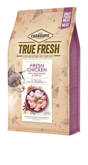 Корм Carnilove True Fresh сухой со свежим мясом курицы для взрослых котов 340 гр