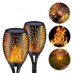 Фонарь садовый светильник на солнечной батарее 80 см Solar flame