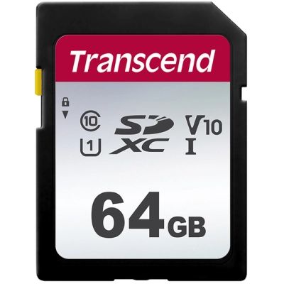 Карта памяти Transcend 64GB SDXC class 10 UHS-I U1 V10 (TS64GSDC300S)