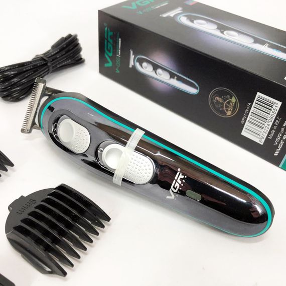 Парикмахерская машинка аккумуляторная профессиональная VGR V-055, Профессиональный триммер с насадками IQ-57 | Зображення 6