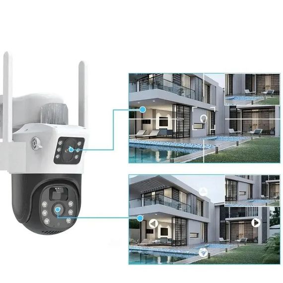 Вулична камера відеоспостереження з двома лінзами 4G, 2 Мп, XPRO, V36-4G SOLAR (234575262_1794)