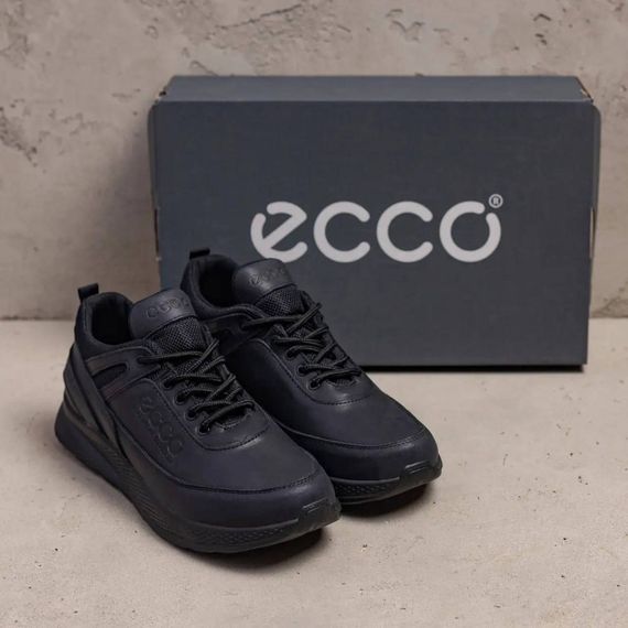 Демісезонні шкіряні кросівки Ecco чорні | Зображення 4