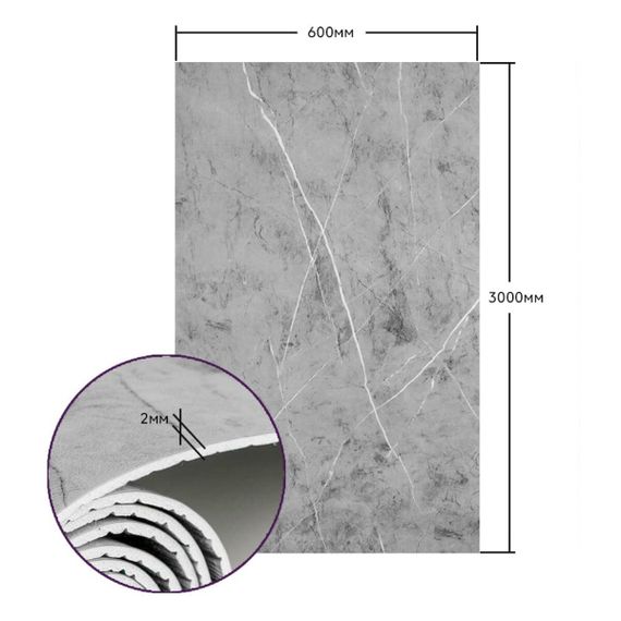 Самоклеюча стінова PET плитка у рулоні 600*3000*2mm SW-00001702 | Зображення 2