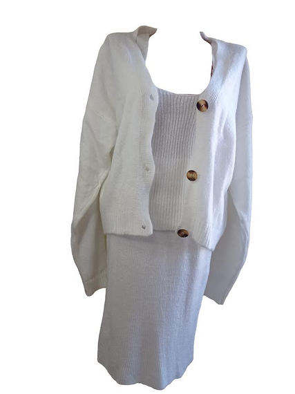 Костюм в'язаний трійка зі спідницею М&M білий (213862) | Зображення 4