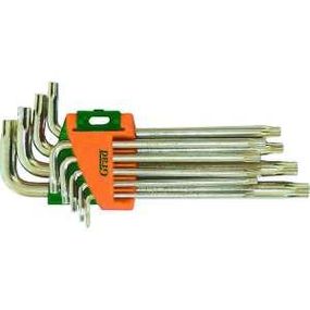 Набір ключів TORX T10-T50мм короткі з отвором CrV 9шт Grad