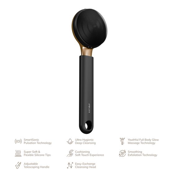 Ультразвуковая щетка для всего тела GESKE Sonic Full-Body Brush&Intensive Exfoliator 8в1 starlight, Серый | Зображення 1