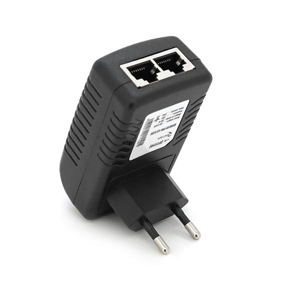 POE інжектор RITAR RT-PIN-12/12EU, 12V 1A (12Вт) з портами Ethernet 10/100Мбіт/с, EU PLUG