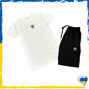 Комплект шорти Adidas + футболка Adidas біла. Комплект Адідас S M L XL XXL