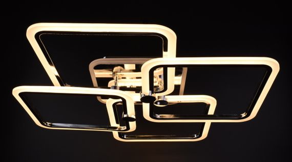 Люстра світлодіодна стельова LED світильник для квартири на стелю лед з пультом 25940 Хром 11х64х64 см. | Зображення 2