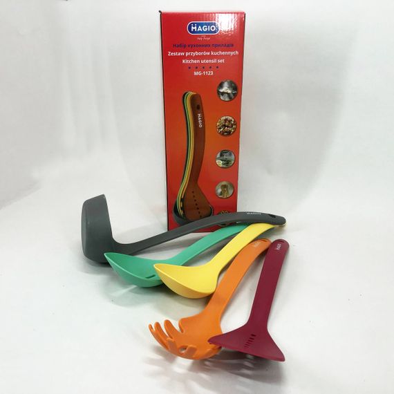 Набір кухонних речей Magio MG-1123 5 предметів, Силіконовий кухонний набір кухарів | Зображення 6
