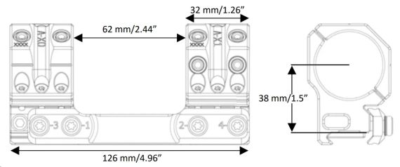 Моноблок Spuhr SP-3602. d - 30 мм. Extra High. 6 MIL/20.6 MOA. Picatinny | Зображення 5