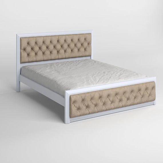 Двоспальне дерев&#039;яне ліжко Mebigrand Барселона Б3 Сіро-блакитний (S2010R80B)/Аляска 23 (Бежевий) 180х200 см (MBG-12755) | Зображення 1