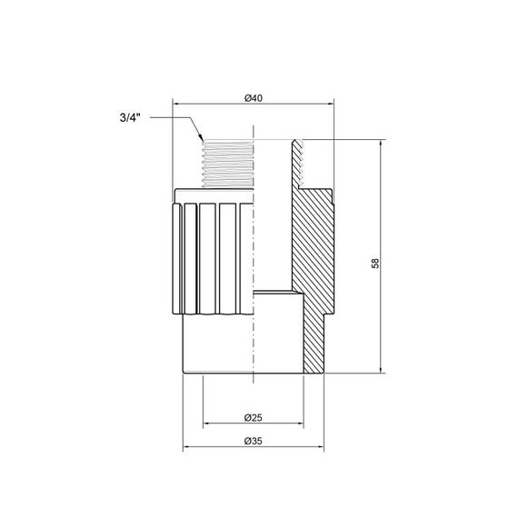 Муфта PPR Thermo Alliance 25х3/4" ЗР DSB3045 | Зображення 1