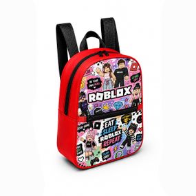 Детский мини-рюкзак красный с принтом Roblox для девочки 28×24×10 см мини-сумка детская (5244)