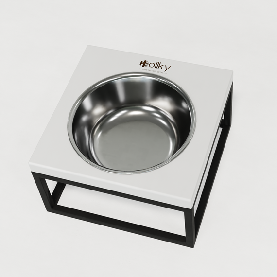 Миска на подставке для кошек и средних собак Hollky Base Solo M (1 × 0,8 л) Solo M-212110-BLWH | Зображення 7