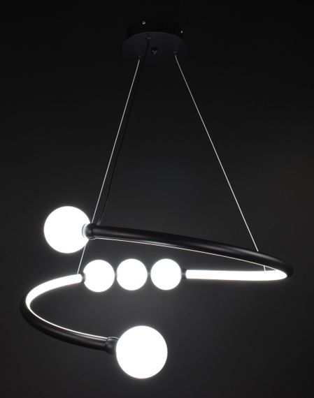 Люстра світлодіодна підвісна LED світильник для квартири на стелю лед 27564 Чорний 25-90х60х60 см. | Зображення 4