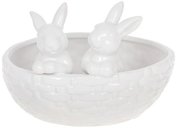 Вазон декоративний Banny in a basket White 20х15х14.5см