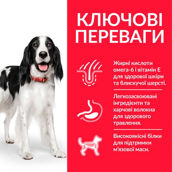 Корм Hill's Science Plan Canine Adult Medium Breed Chicken сухой с курицей для собак средних пород 2.5 кг | Зображення 1