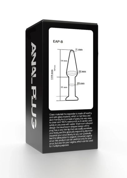 Анальна пробка EGZO EAP-B зі скла, прозора, 11,9 см, діаметр 3,2 см Sex Aura | Зображення 3