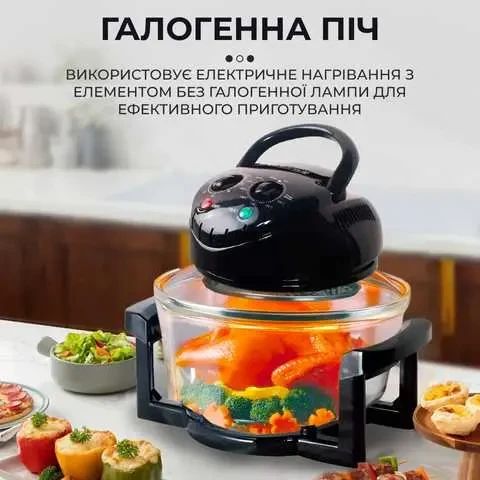 Аерофритюрка 6в1 SOKANY SK-560 електрична аерогриль 13 л 1400 Вт галогенна піч температура до 250 С | Зображення 3