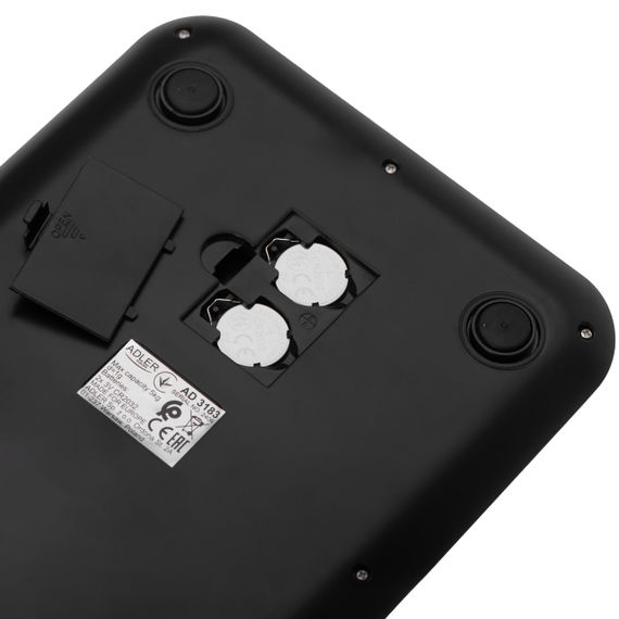 Ваги кухонні електронні Adler AD 3183 чорні до 5 кг з металевою платформою з нержавіючої сталі | Зображення 4