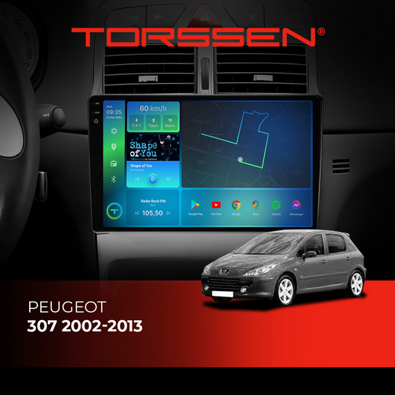 Штатна магнітола Torssen 2K Peugeot 307 02-13 F96128 4G Carplay DSP