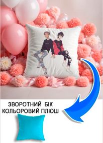 Подушка плюшева Мерч Крафт Дизайн з принтом аніме Voltron klance блакитний плюш квадратна 33х33 см