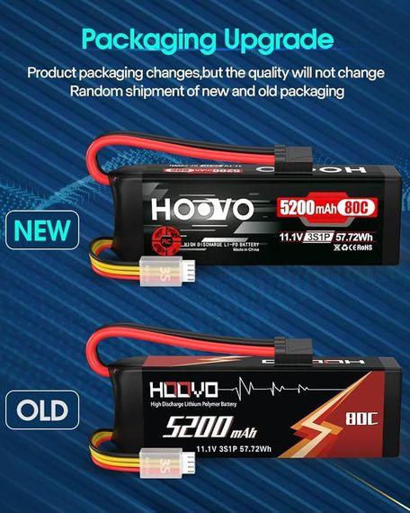 Аккумулятор HOOVO 11.1V 80C 5200mAh 3S LiPo с вилкой Tracxas для радиоуправляемого автомобиля RC грузовика | Зображення 1