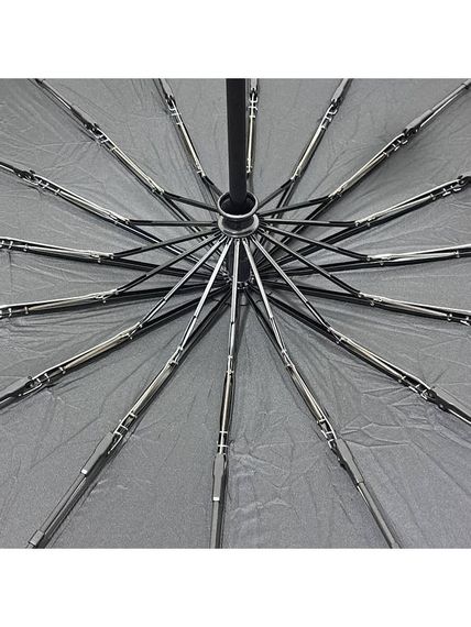 Парасолька автомат Feeling Rain M2316M чоловіча, 16 спиць, пряма ручка, Чорний | Зображення 6