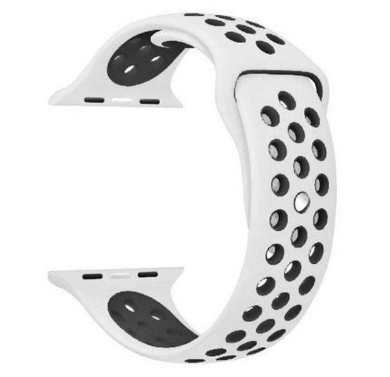 Спортивний ремінець з перфорацією Primo для Apple Watch 38mm / 40mm / 41mm - White&Black | Зображення 3