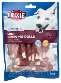 Ласощі для собак Trixie Denta Fun Duck Chewing Rolls палички для чищення зубів з качкою 80 г 12 см TX-31371