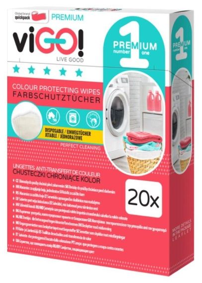 Серветки для прання VIGO Color Protection (20 штук) | Зображення 1