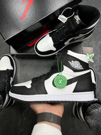 Кросівки чоловічі демісезонні N-ike Air Jordan 1 High Black White X розмір 41 - 26 см 42 - 26,5 см | Зображення 4