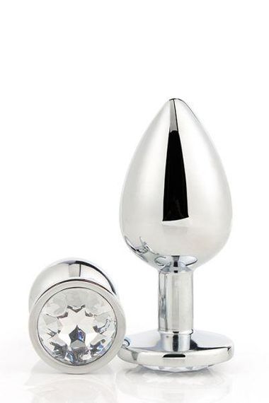 Анальная пробка с камнем GLEAMING LOVE SILVER PLUG LARGE sexstyle | Зображення 5