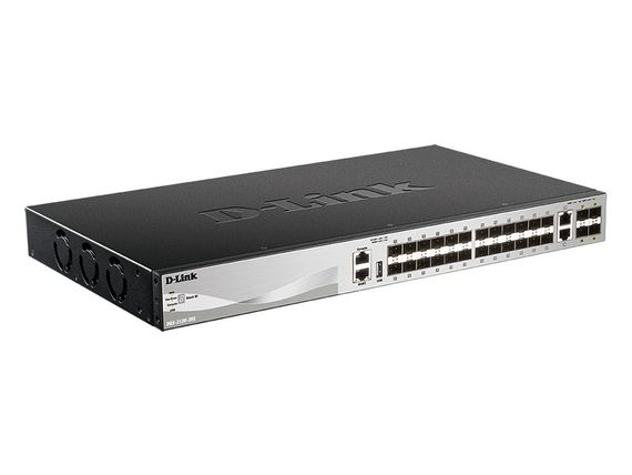 D-Link Комутатор DGS-3130-30S 24xSFP, 4xGE/SFP, 2x10GE, 4xSFP+, L3 (DGS-3130-30S) | Зображення 1