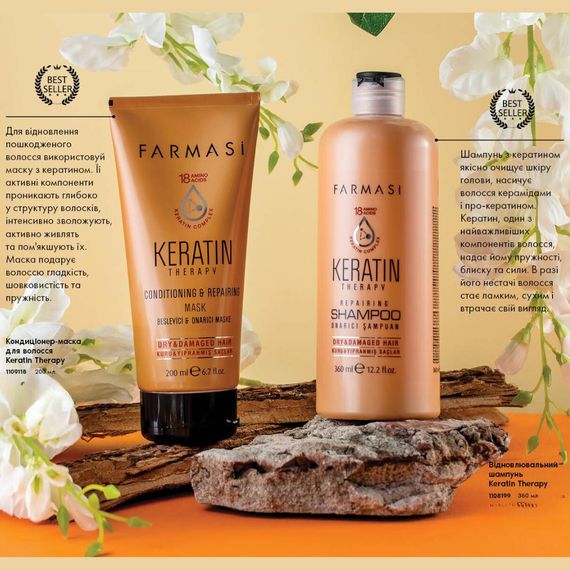 Сыворотка для волос Keratin Therapy с кератином Farmasi 30 мл | Зображення 6