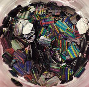 Черные голографические прямоугольники (в баночке)