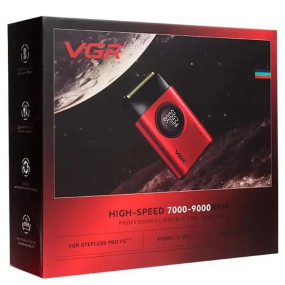 Електробритва шейвер із подвійним лезом, від USB, VGR V-377, Червона/Жовтогаряча електробритва акумуляторна | Зображення 5