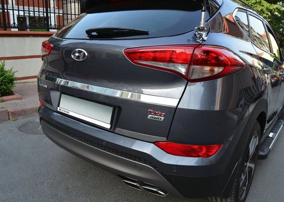 Накладка на кант багажника (2 частини, нерж) для Hyundai Tucson TL 2016-2021рр | Зображення 3
