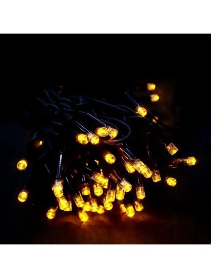 Світлодіодна гірлянда електрична Led на 200 світлодіодів з контролером зелений провід Жовтий