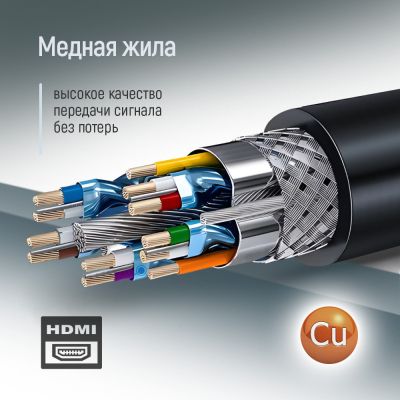 Кабель мультимедийный HDMI M to HDMI M 10.0m V2.0 4K60Hz black ColorWay (CW-CBHD081-BK) | Зображення 1
