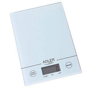 Ваги кухонні електронні Adler AD 3138 білі до 5 кг зі скляною платформою