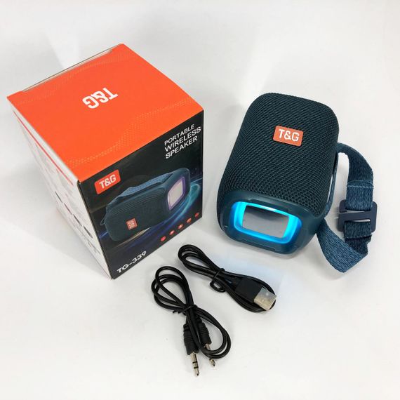 Портативна Bluetooth колонка TG339 5W з RGB підсвічуванням, Bluetooth колонка для вулиці. Колір: синій | Зображення 6