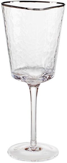 Набір 4 фужера Monaco Ice келихи для вина 400мл, скло з срібним кантом