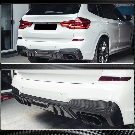 Дифузор заднього бампера (для оригінального M-Sport 2018-2021, Карбон) для BMW X3 G01 2018- рр | Зображення 2